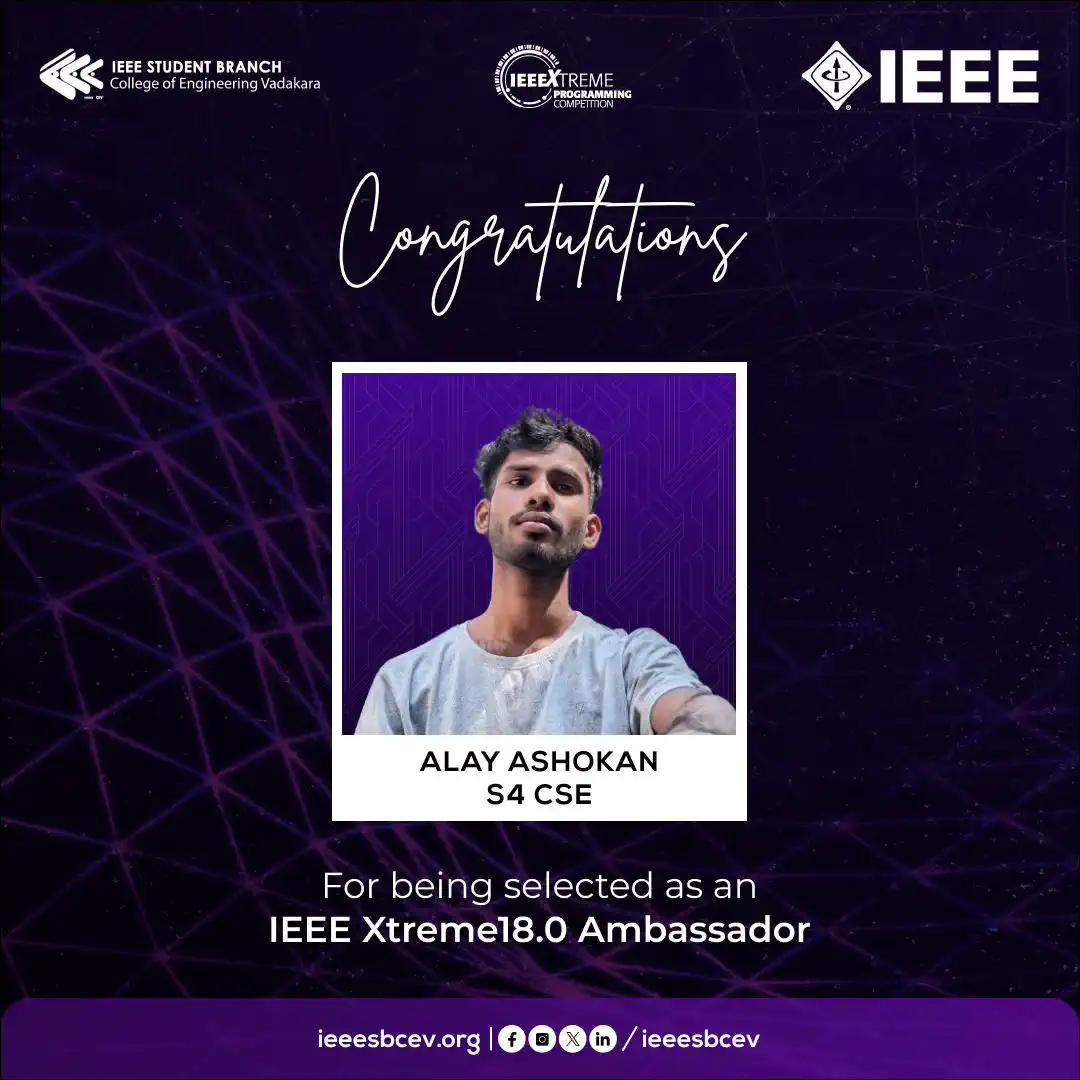 IEEE Xtreme18 SB Ambassador