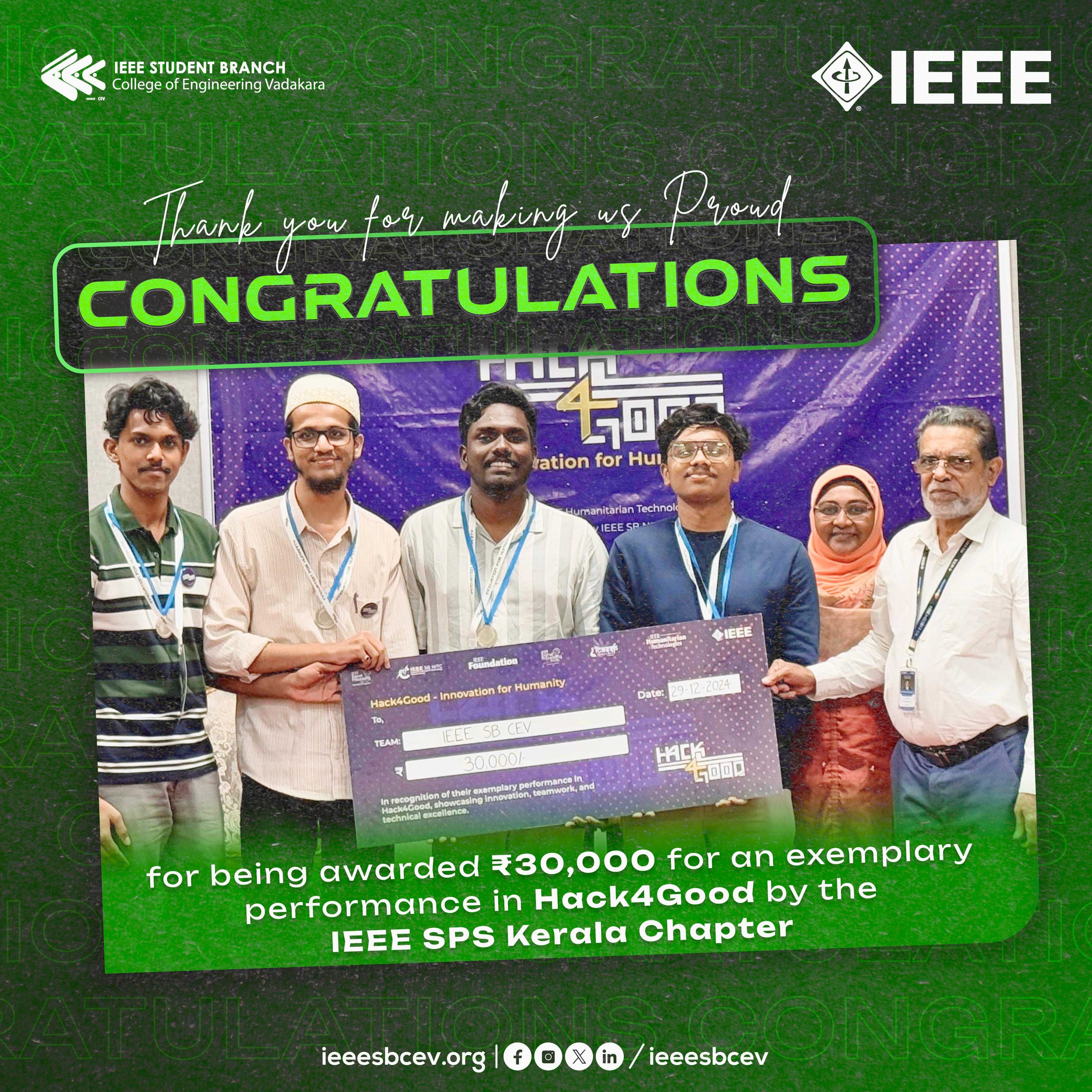 Hack4Good - Runners Up   IEEE SPS KC