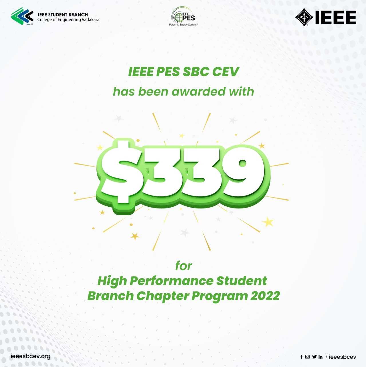 IEEE PES SBC CEV Awarded for HPSBCP 2022